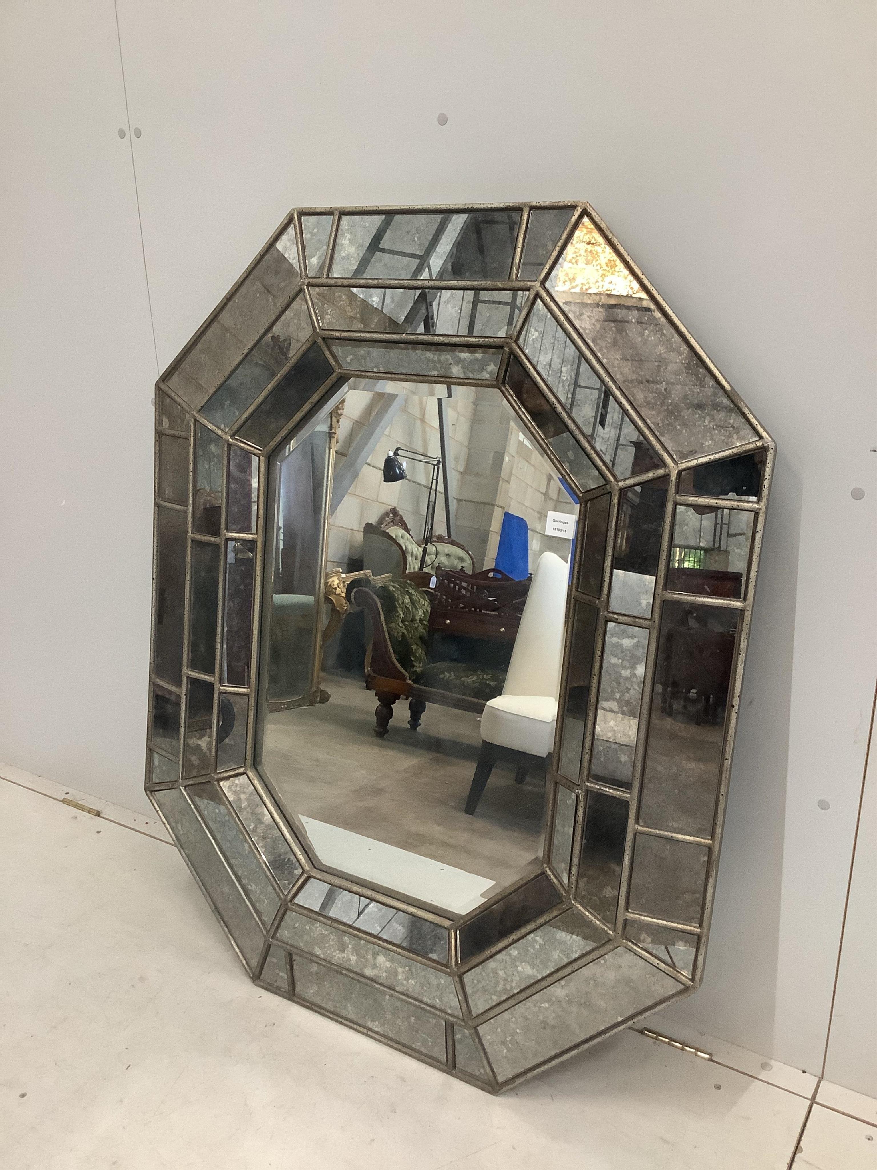 A modern Venetian style octagonal marginal plate wall mirror, width 100cm, height 126cm
